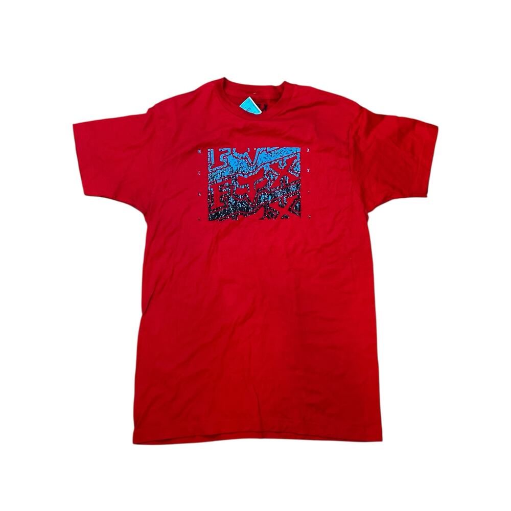 Men’s Fox Racing Graphic T-Shirt – Red with Blue Logo – Size Medium (NWT)